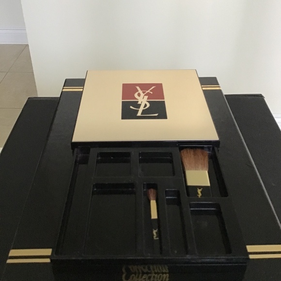 YSL Large (5”x5”) vintage gold tone logo empty makeup palette - Picture 4 of 7